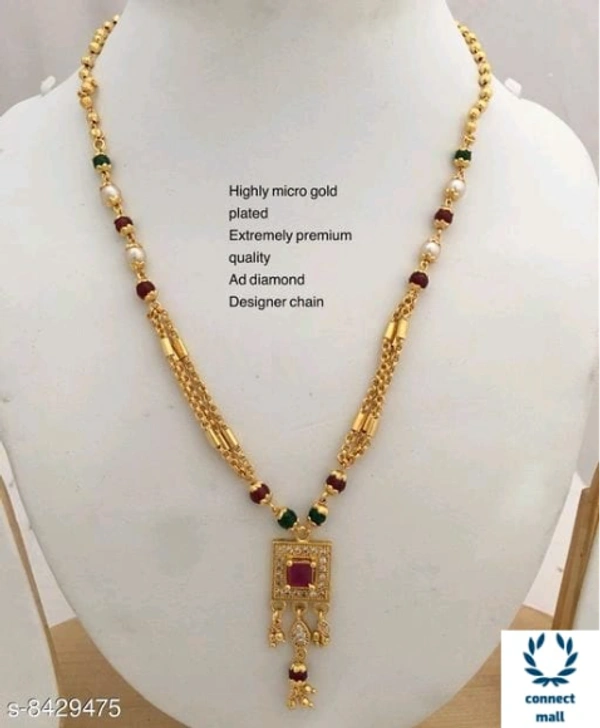 HIGHLY MICRO GOLD PLATED AD DIAMOND DESIGNER MANGALSUTRA